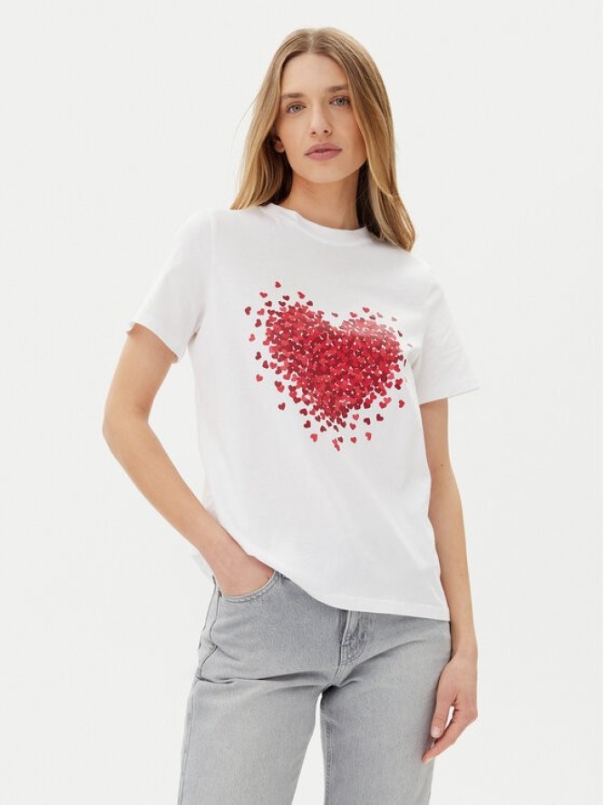 Pieces T-Shirt Maria 17155082 Biały Relaxed Fit