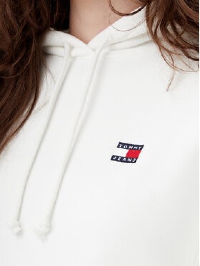 Tommy Jeans Bluza Badge DW0DW19414 Écru Boxy Fit