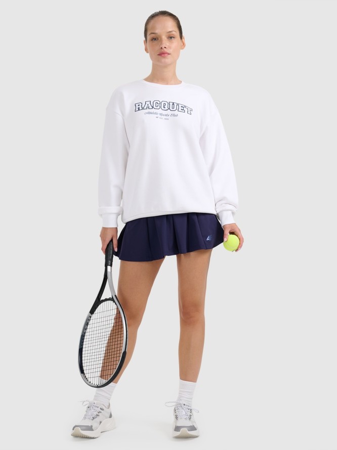 4F Bluza dresowa nierozpinana bez kaptura damska - biała S