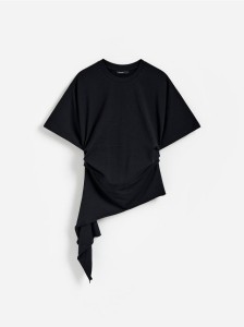 T-shirt z asymetrycznym dołem - czarny