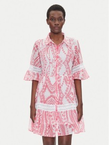 Iconique Sukienka koszulowa IC25-039 Różowy Relaxed Fit