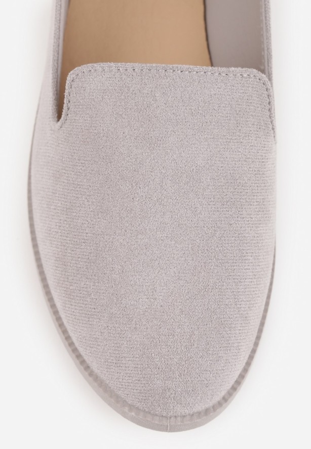 Szare Balerinki Typu Loafersy Daphikaia