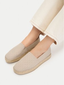 Calvin Klein Espadryle All Over CK HW0HW02933 Beżowy