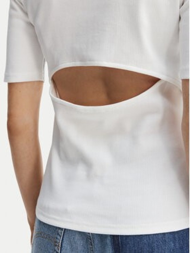 Calvin Klein Jeans T-Shirt LV047F247G Biały Slim Fit