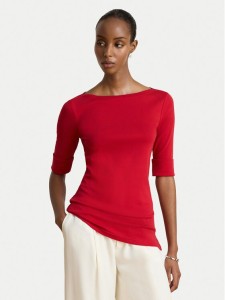 LAUREN RALPH LAUREN Bluzka 200654963197 Czerwony Slim Fit