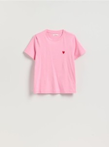 T-shirt z sercem - pastelowy róż