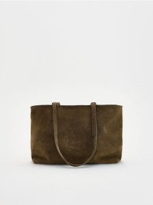 Zamszowa torebka shopper - brązowy