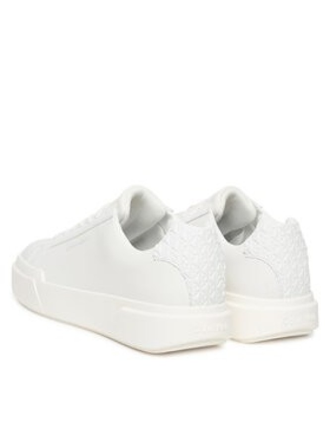 Calvin Klein Sneakersy Chunky Cupsole Laceup Lth Bt Aop YW0YW02036 Biały