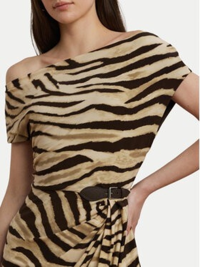 LAUREN RALPH LAUREN Sukienka koktajlowa 200973604001 Beżowy Slim Fit