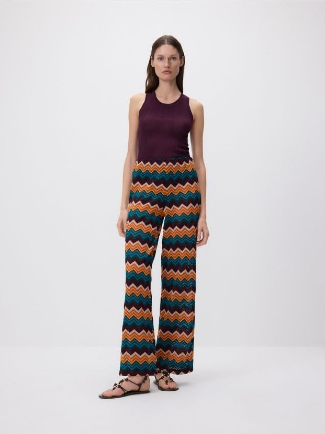 Spodnie plażowe w graficzny wzór - wielobarwny