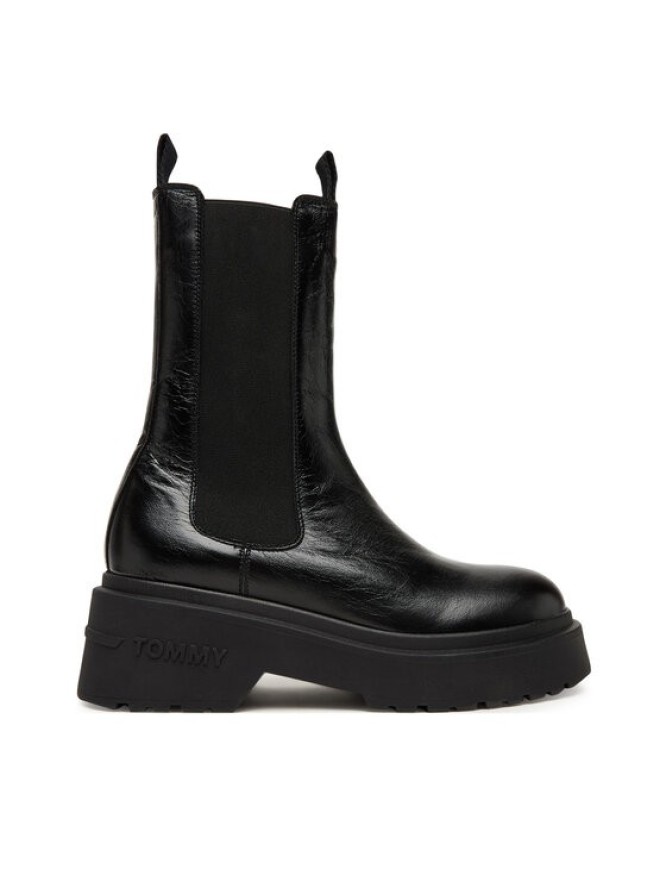 Tommy Jeans Sztyblety Tjw Chunky Shiny EN0EN02888 Czarny