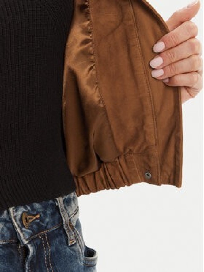 Serge Pariente Kurtka skórzana Clothilde Vs Brązowy Regular Fit