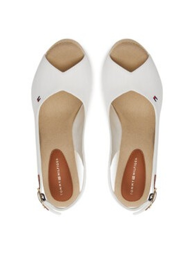 Tommy Hilfiger Espadryle Flag High Wedge Espad Slingback FW0FW08597 Biały