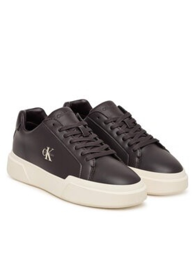 Calvin Klein Sneakersy Chunky Cupsole Laceup Lth YW0YW01947 Brązowy ciemny