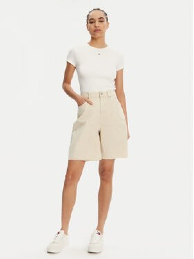 Tommy Jeans Bermudy DW0DW21646 Beżowy Regular Fit