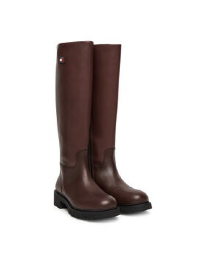 Tommy Jeans Kozaki Tjw Stretchy Long Shaft Boot EN0EN02828 Brązowy