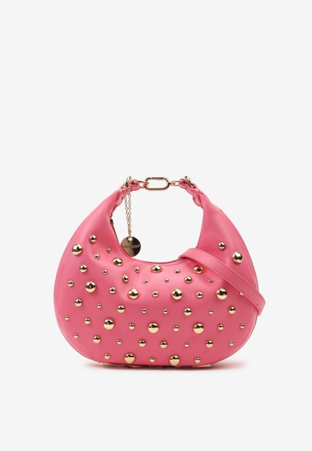 Fuksjowa Torebka na Ramię z Odpinanym Paskiem na Suwak Maristela