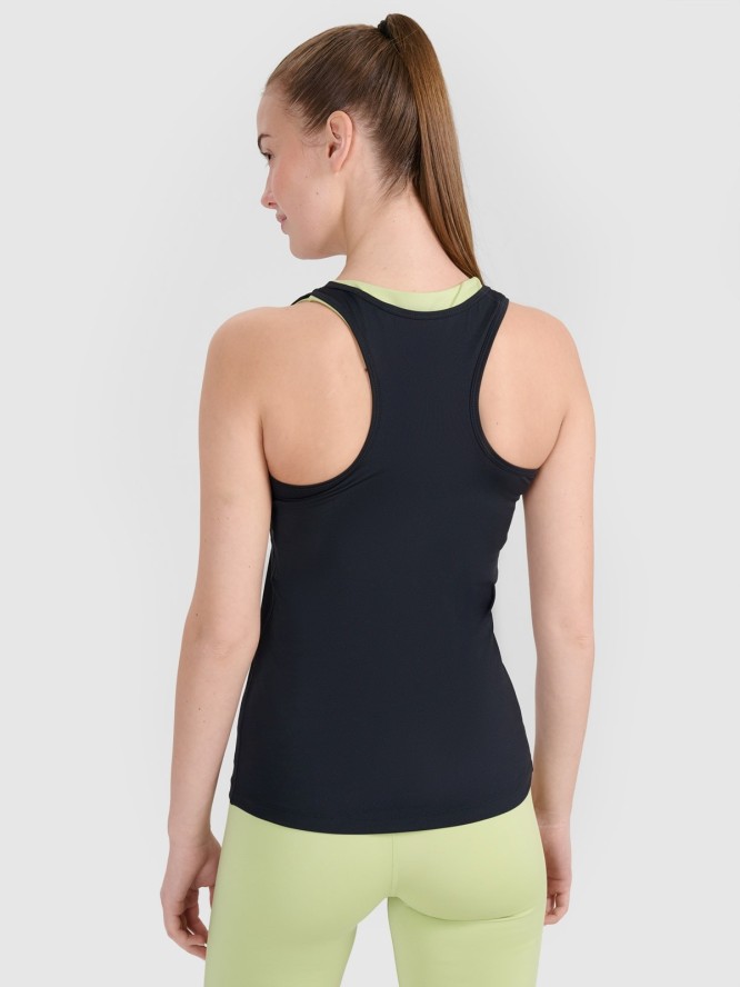 4F Top treningowy slim szybkoschnący damski - czarny XS