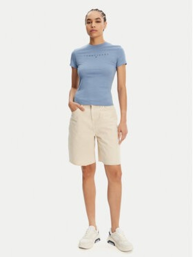 Tommy Jeans T-Shirt Tonal Linear DW0DW20315 Niebieski Slim Fit