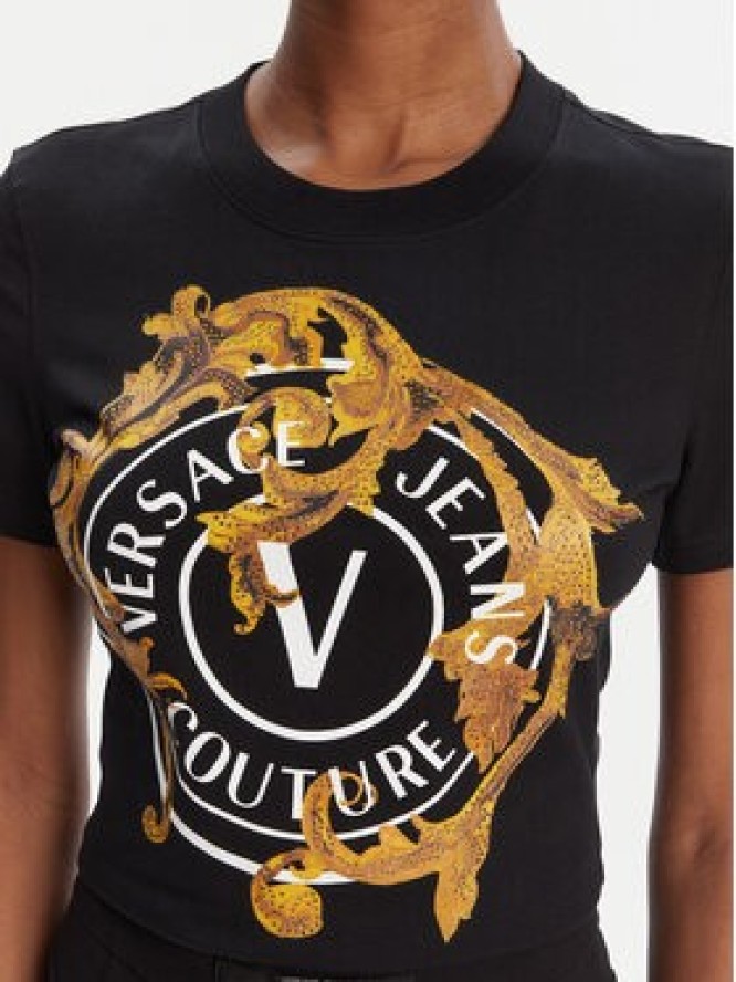 Versace Jeans Couture T-Shirt 79HAHE01 CJ02E Czarny Regular Fit