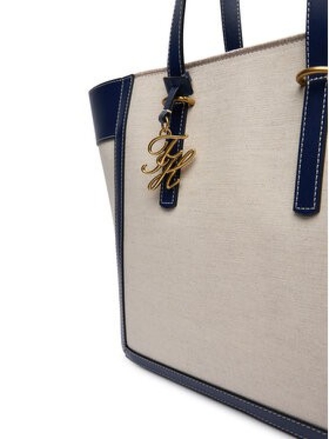 Tommy Hilfiger Torebka Th Script Tote Canvas AW0AW18829 Kremowy