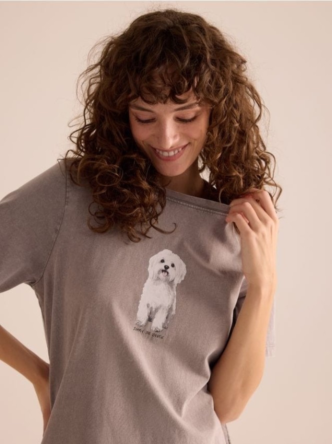 T-shirt z nadrukiem - ciemnoszary