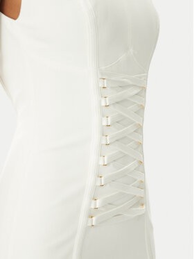 Elisabetta Franchi Sukienka koktajlowa AB76252E2 360 Biały Slim Fit