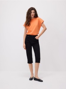 Jeansy capri - czarny