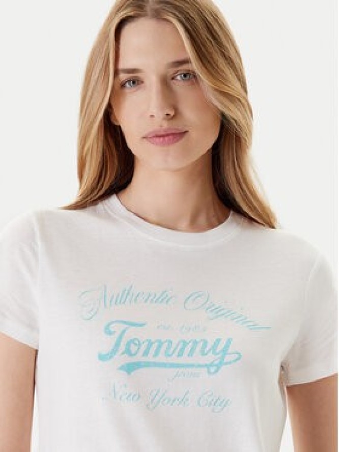 Tommy Jeans T-Shirt Essential DW0DW21404 Biały Regular Fit