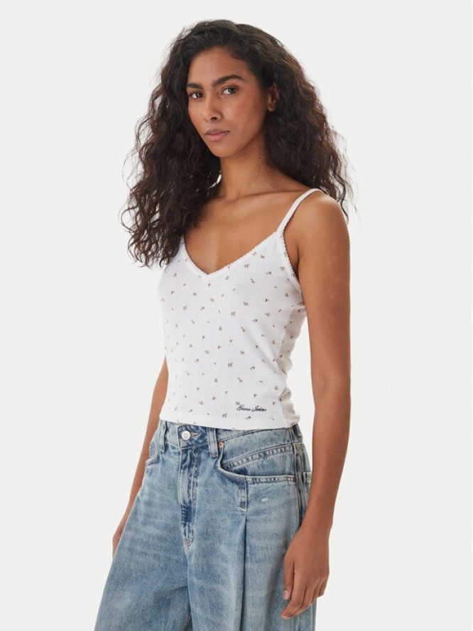 Guess Jeans Top W6GPB5 KH172 Biały Regular Fit