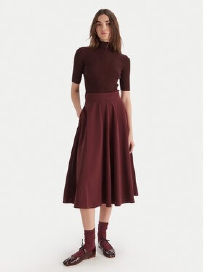 Marella Spódnica trapezowa Pina 2523106075 Bordowy Regular Fit
