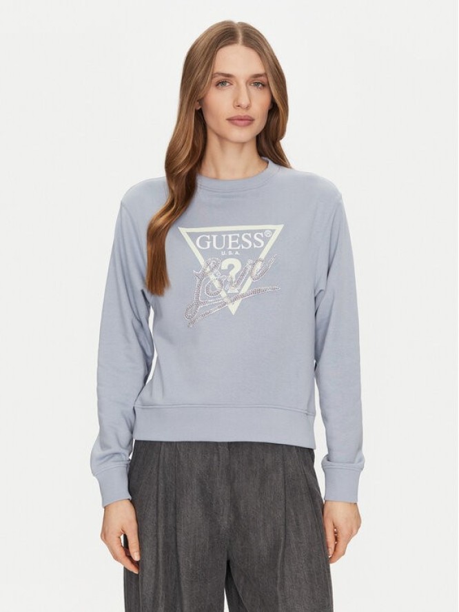 Guess Bluza W5GQ05 KB683 Niebieski Regular Fit