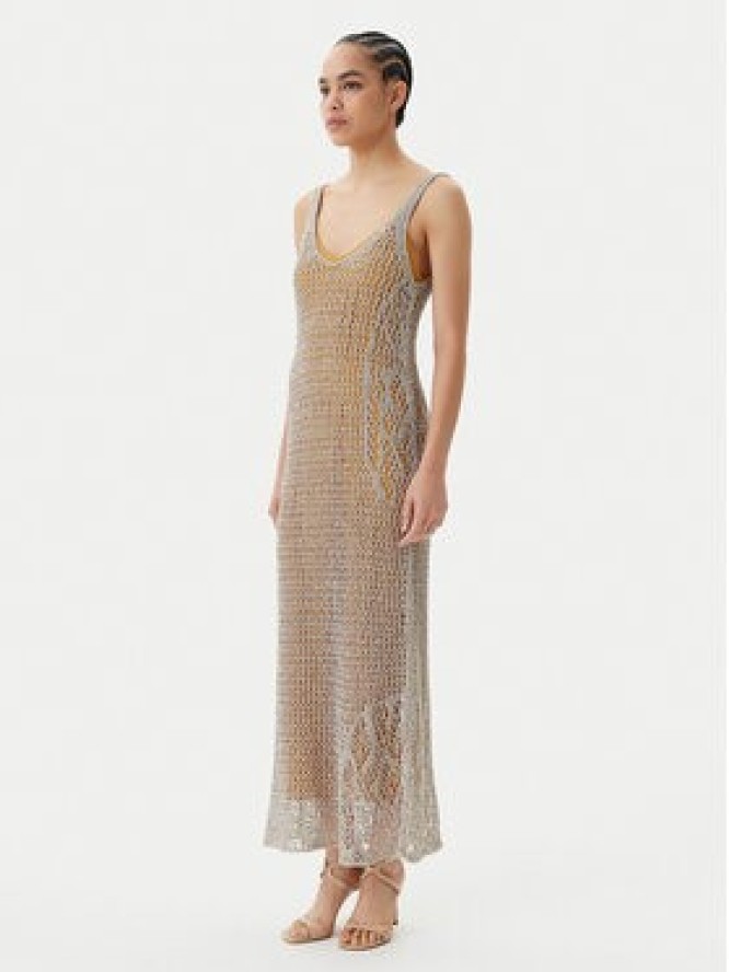 PINKO Sukienka dzianinowa Viggiano Abito 104889 A2FB Beżowy Slim Fit