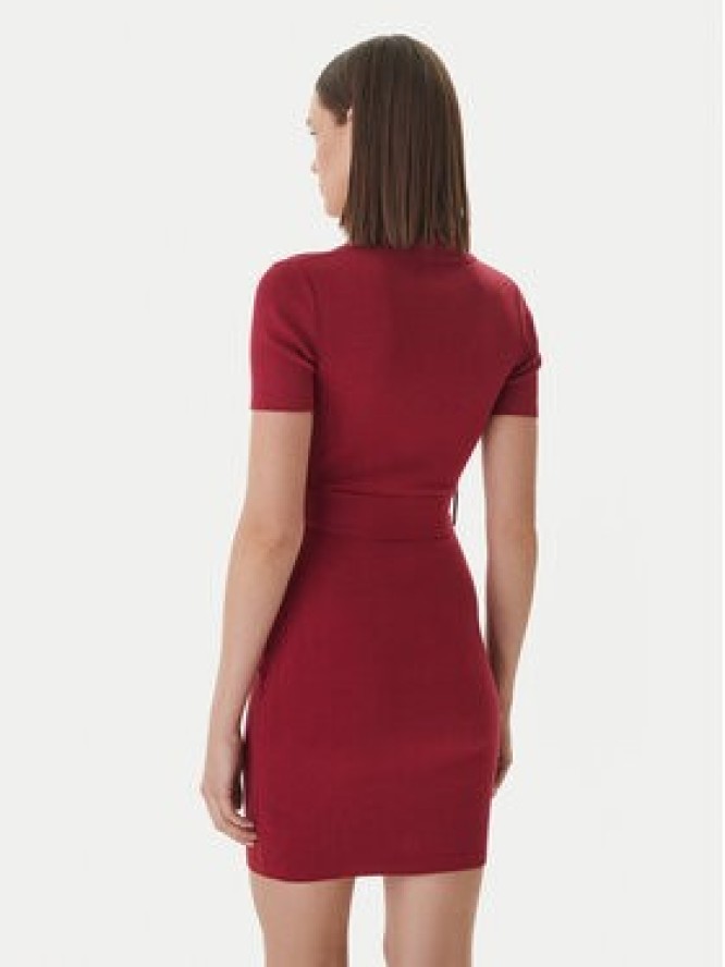 Guess Sukienka dzianinowa V6RK08 Z4642 Bordowy Slim Fit