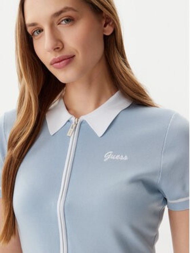 Guess Sukienka dzianinowa V5GK00 Z3D60 Błękitny Regular Fit