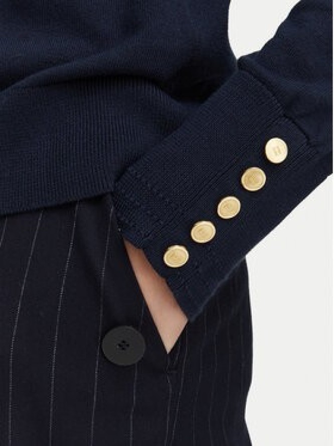 Tommy Hilfiger Sweter Jersy Wine WW0WW40098 Granatowy Regular Fit