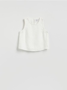 Lniana bluzka - złamana biel