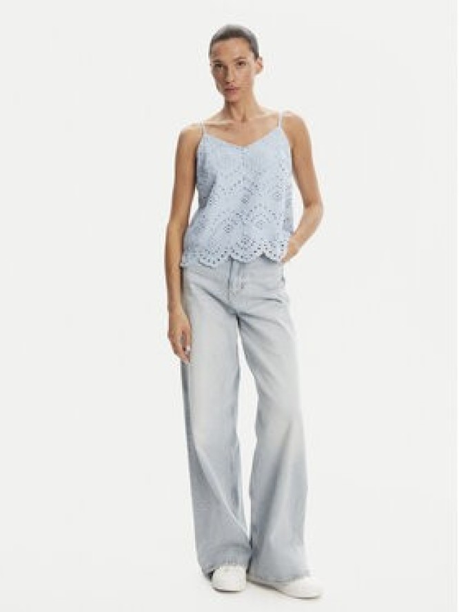 Pieces Top Vilde 17156563 Błękitny Regular Fit