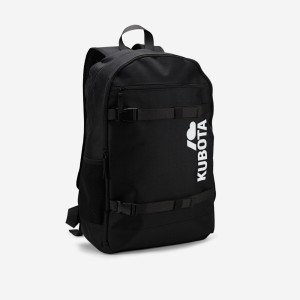 Czarny plecak z taśmami Kubota