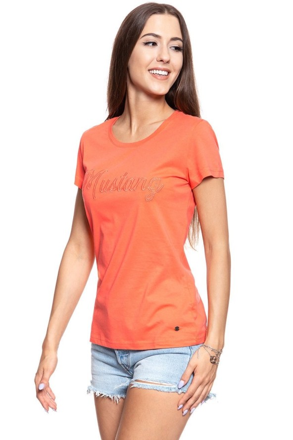 MUSTANG T SHIRT DAMSKI Alexia C Embro Persimmon 1009060 8139