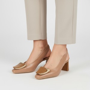 Sandały damskie Hispanitas, cholewka ze skóry naturalnej gładkie wykończenie elegancka klamra na przodzie stabilny obcas zapewniający komfort noszeni