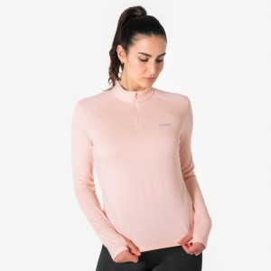 Koszulka do biegania z długim rękawem damska Kiprun Run Core 1/2 zip