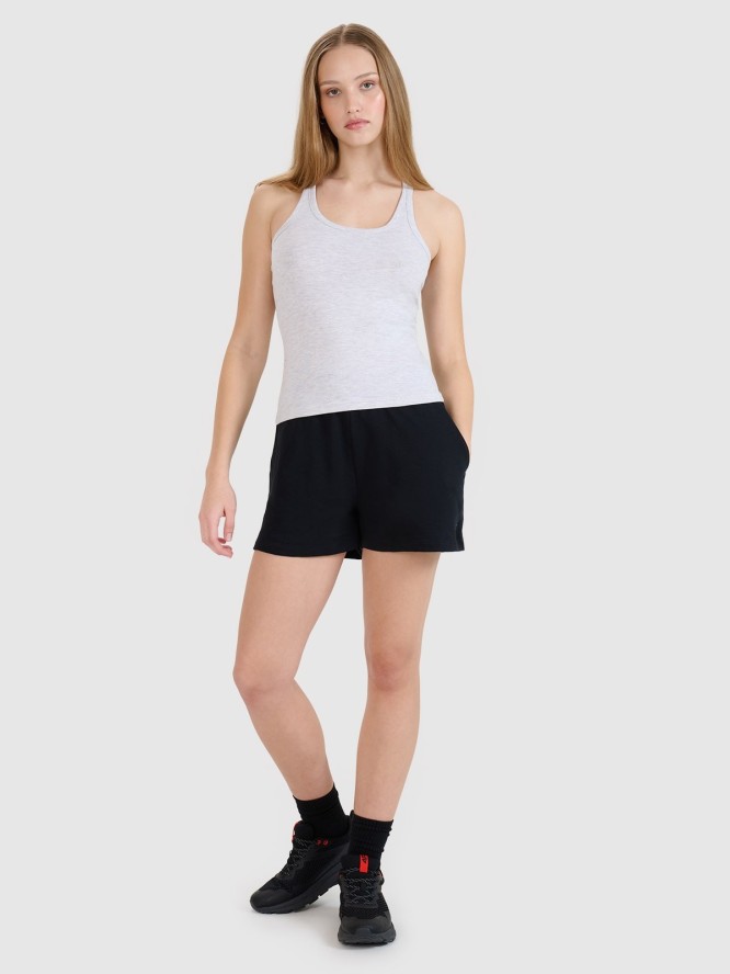 4F Top slim gładki damski - szary S