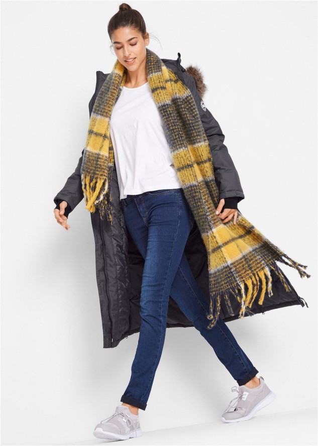 Płaszcz outdoorowy ze sztucznym futerkiem, nieprzemakalny