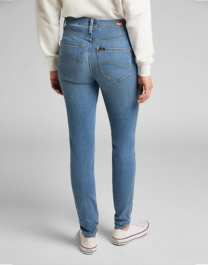 LEE SCARLETT HIGH DAMSKIE SPODNIE JEANSOWE MID BLUE L626EMXT 112145306