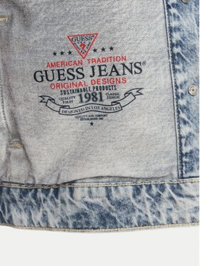 Guess Jeans Kurtka jeansowa W6GN56 D5M57 Niebieski Oversize