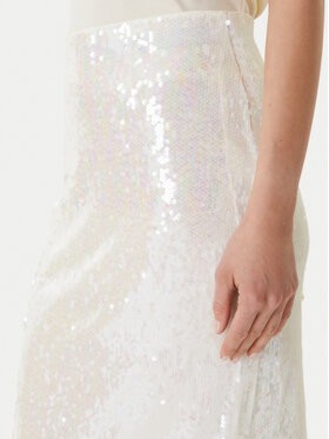 YAS Spódnica maxi Sequina 26037771 Écru Regular Fit