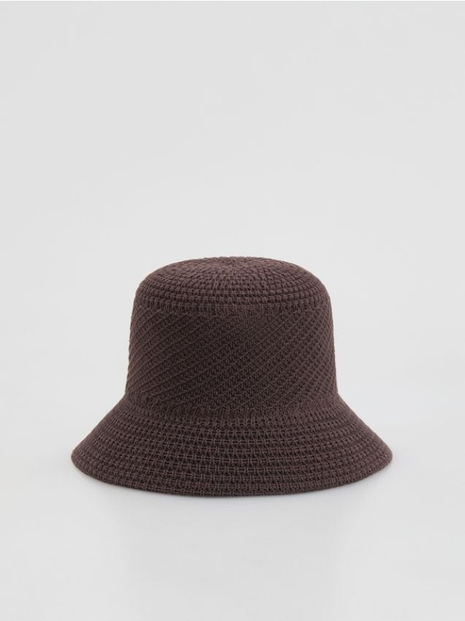 Kapelusz bucket - ciemnobrązowy