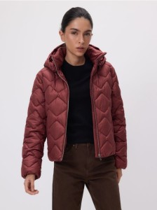 Pikowana kurtka z kapturem - jasnofioletowy