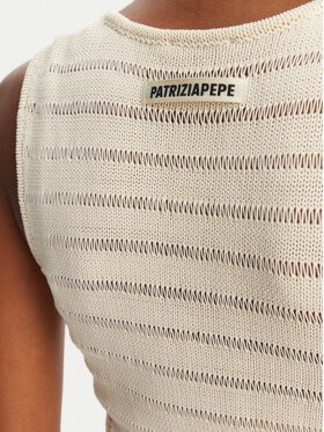 Patrizia Pepe Sukienka dzianinowa 2A2916/K260-B823 Beżowy Regular Fit